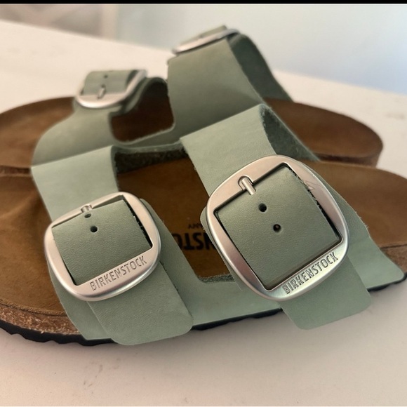 Birkenstock Mint Sandals with Silver Accents women's size 37 - Picture 1 of 5